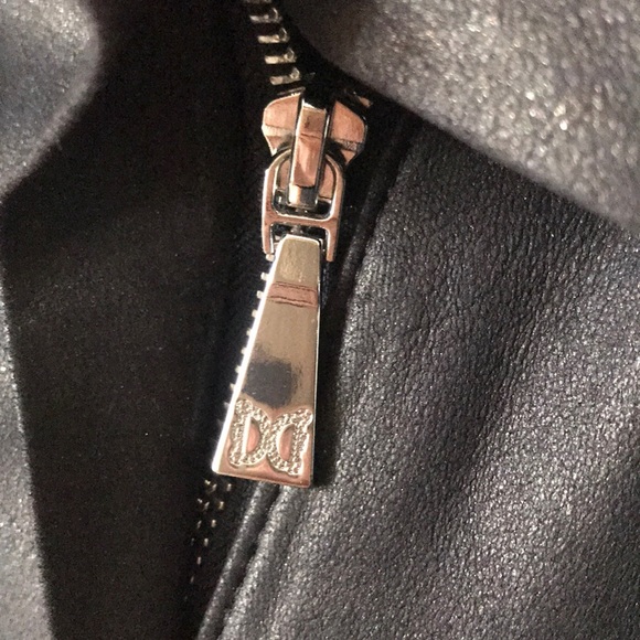 Dawn Levy leather jacket tailcoat asymmetrical hem - Picture 11 of 14